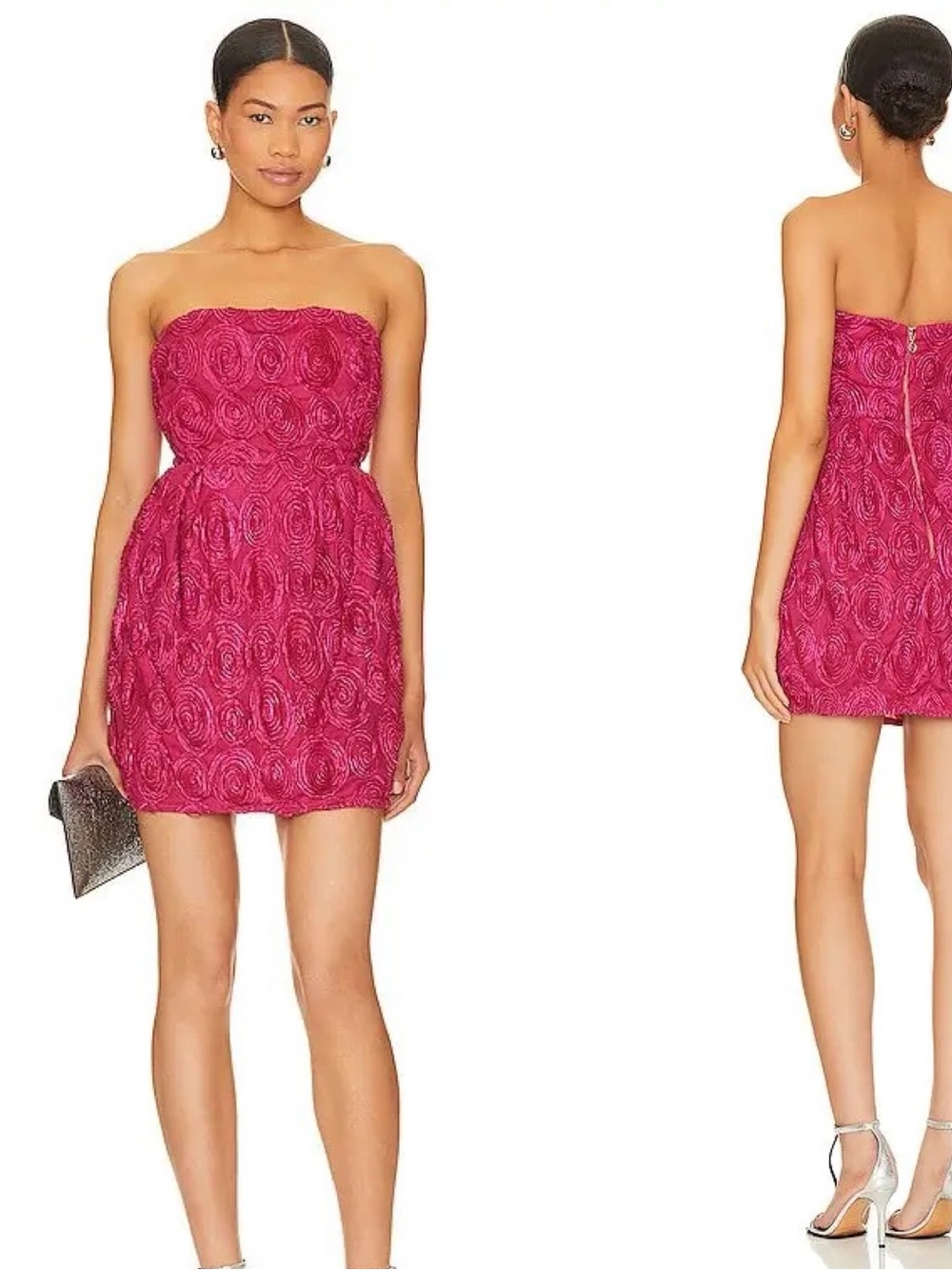 Nookie Strapless Rosette Amora pink Mini Dress